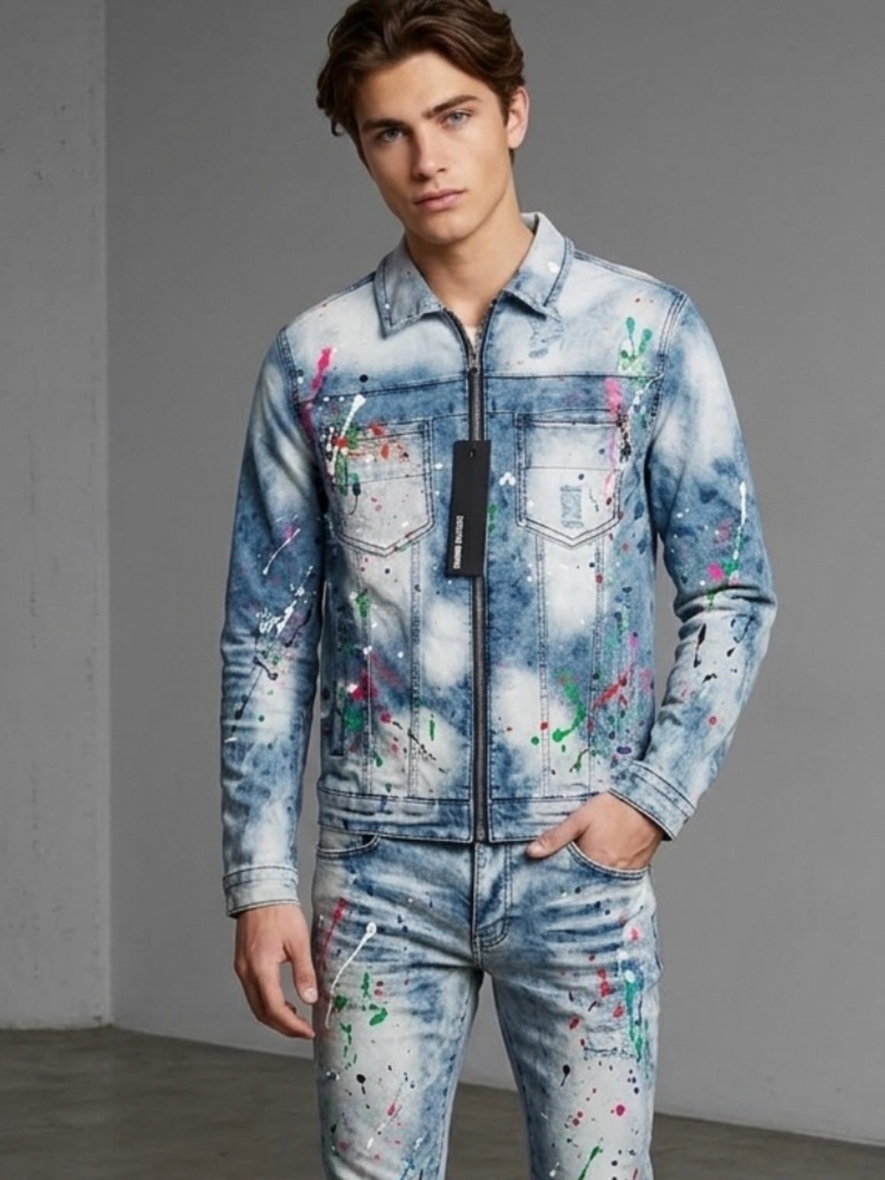 🔥NWT🔥 ROCKSTAR Original Unisex Custom Design Denim Jacket  Size Small
